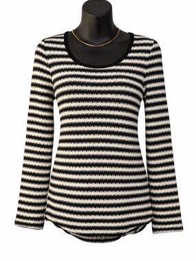 Bobbie Brooks Black and White Striped Knit Top
